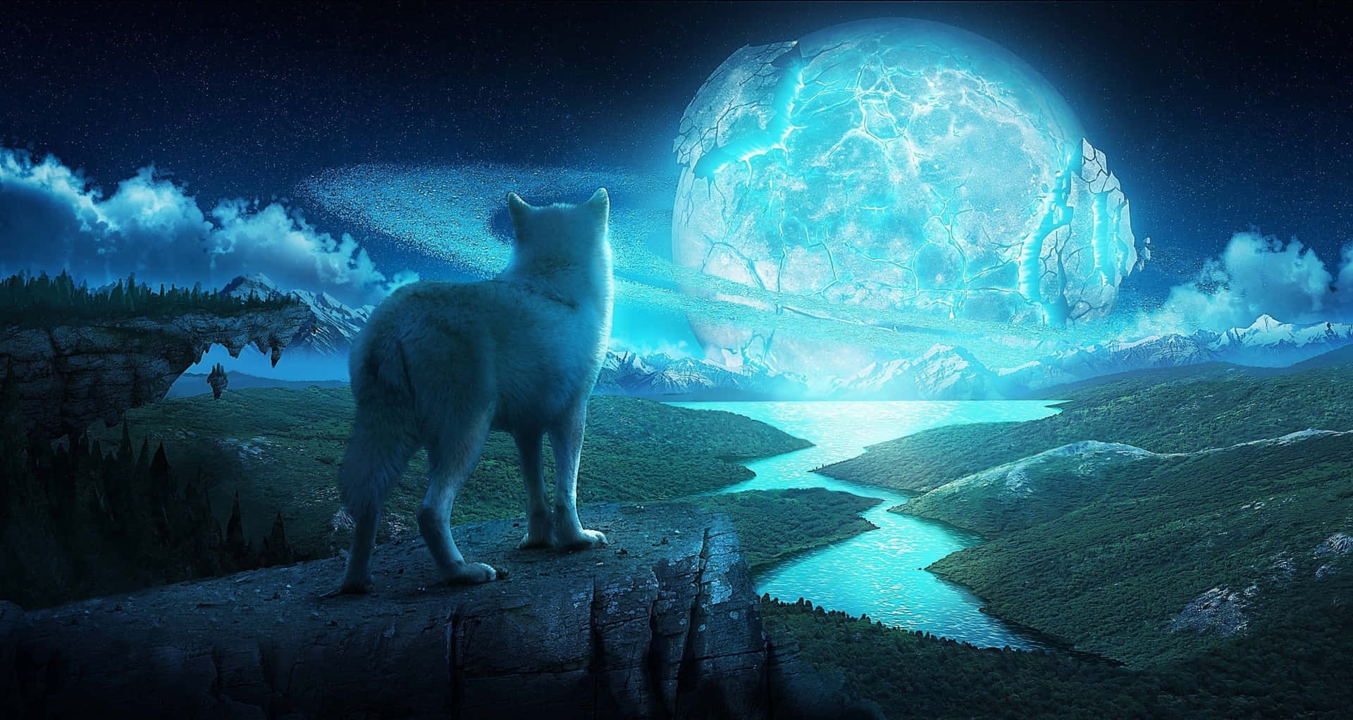 Mystical_ Wolf_ Moonlight_ Scene Background