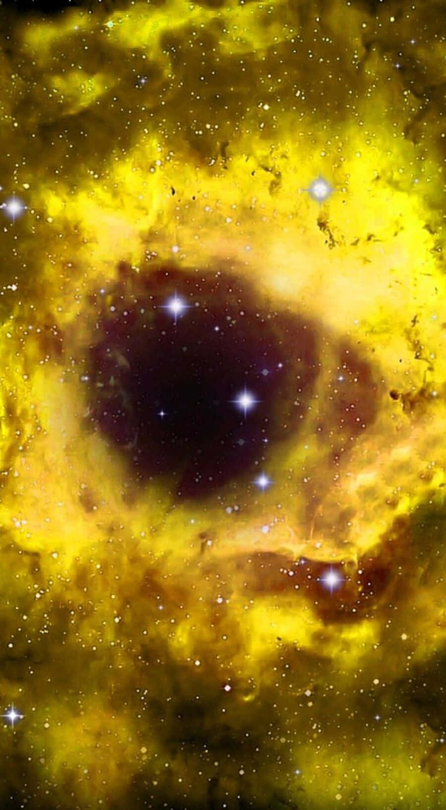 Mystical Yellow Galaxy Background