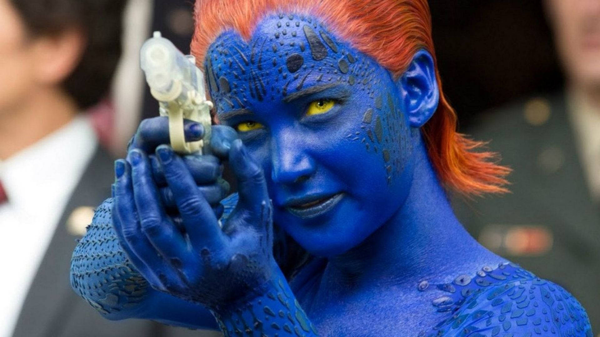 Mystique Pointing With Gun