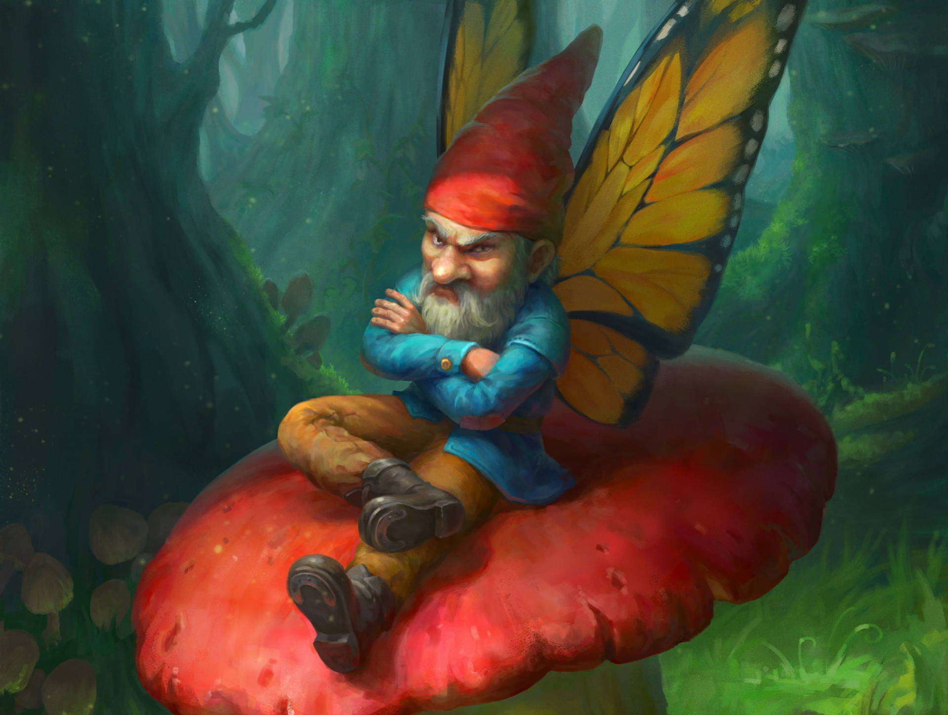 Mythical Creature Angry Gnome Background