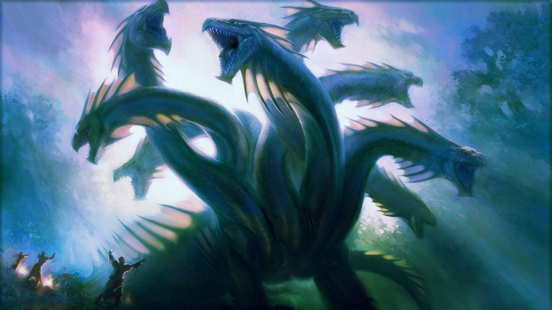 Mythical Creature Hydra Dragon Background