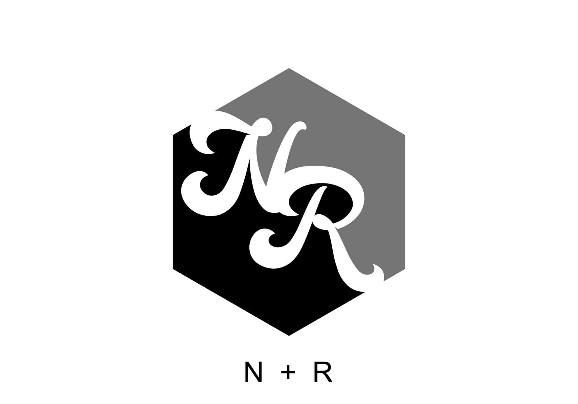 N And R Initials On A Black And White Logo