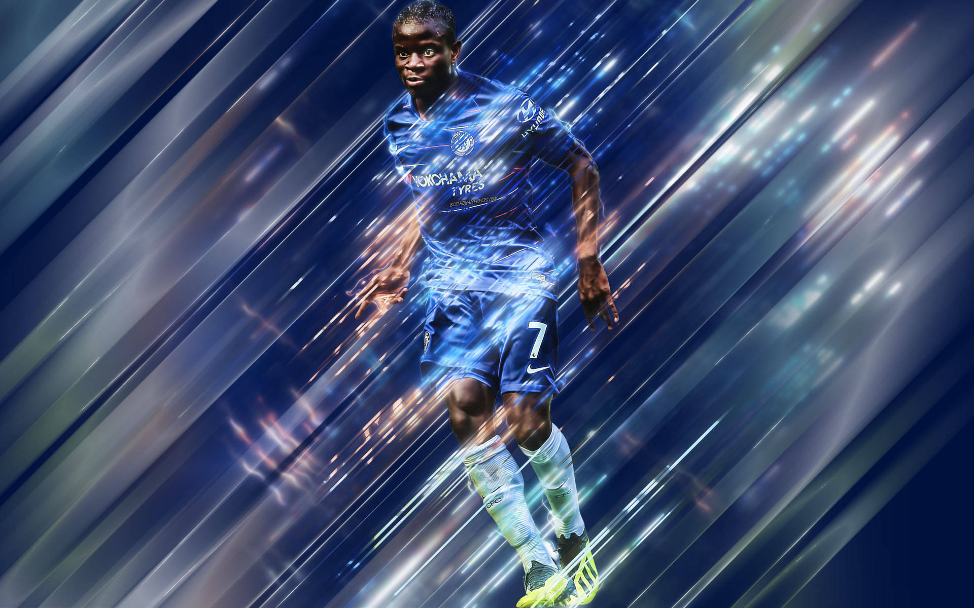 N'golo Kante Abstract Fan Art Background