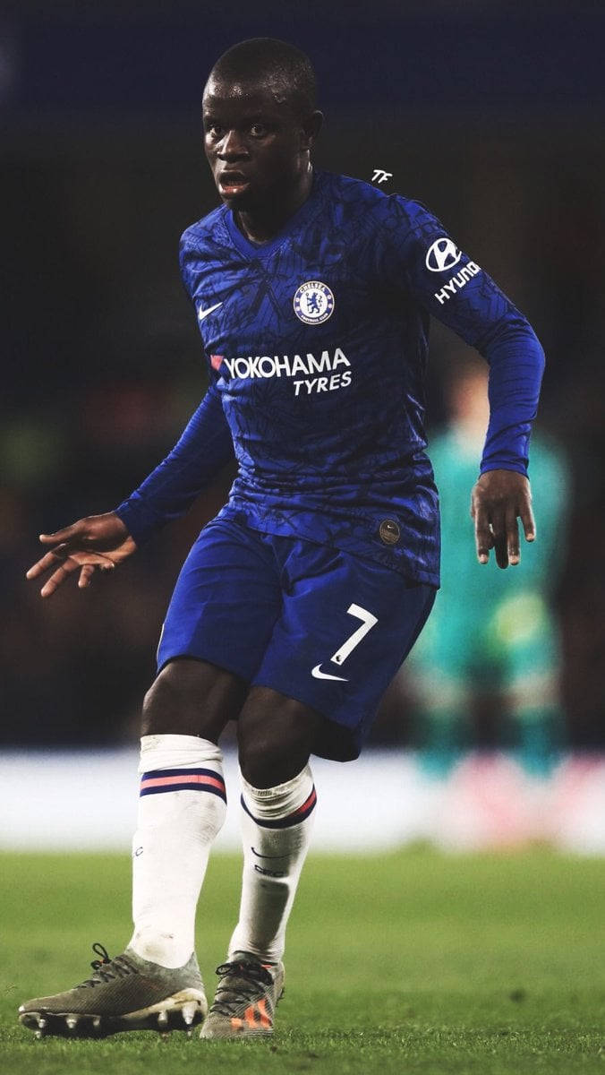 N'golo Kante In Action Full Body Background