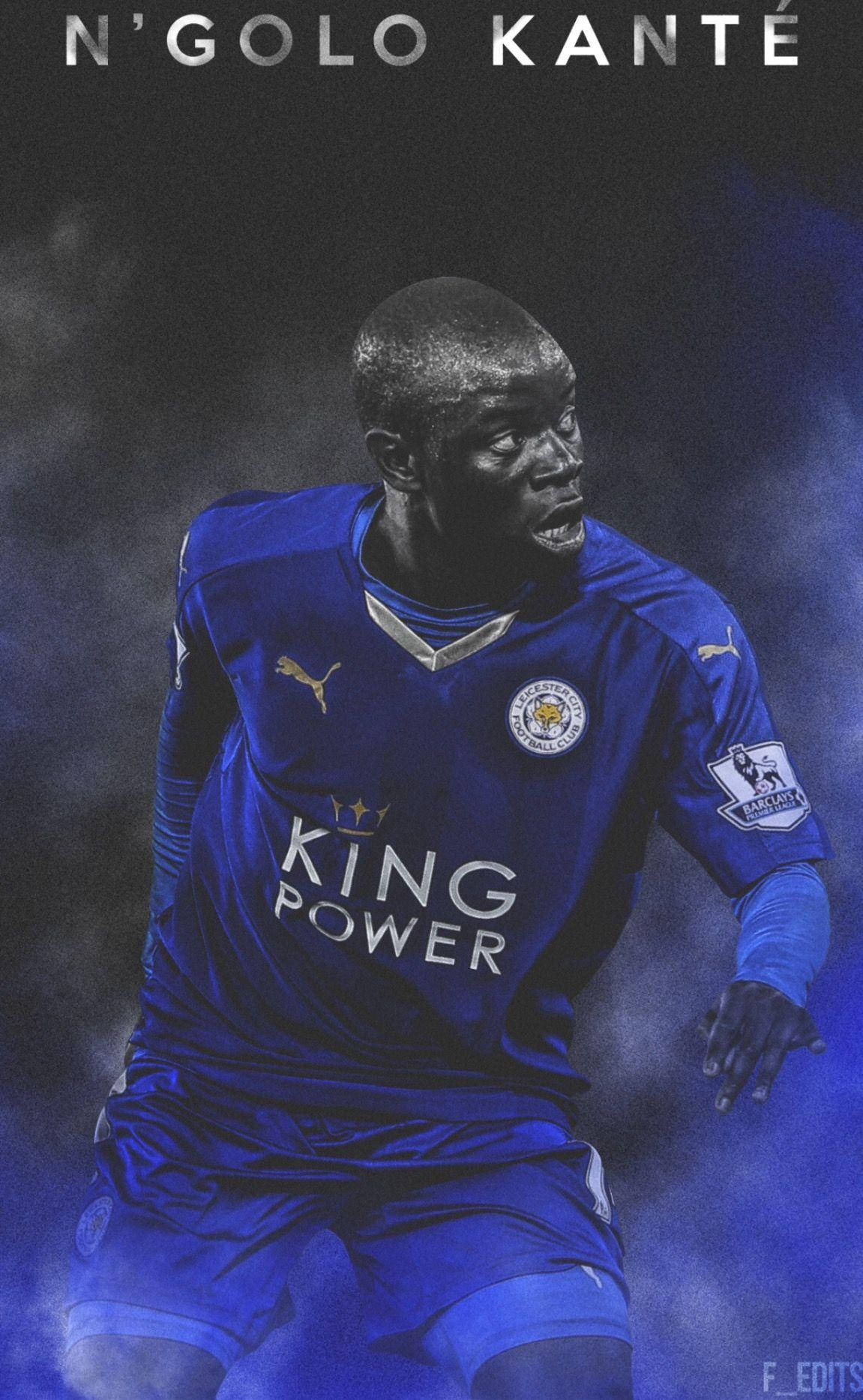 N'golo Kante With Blue Smoke Background