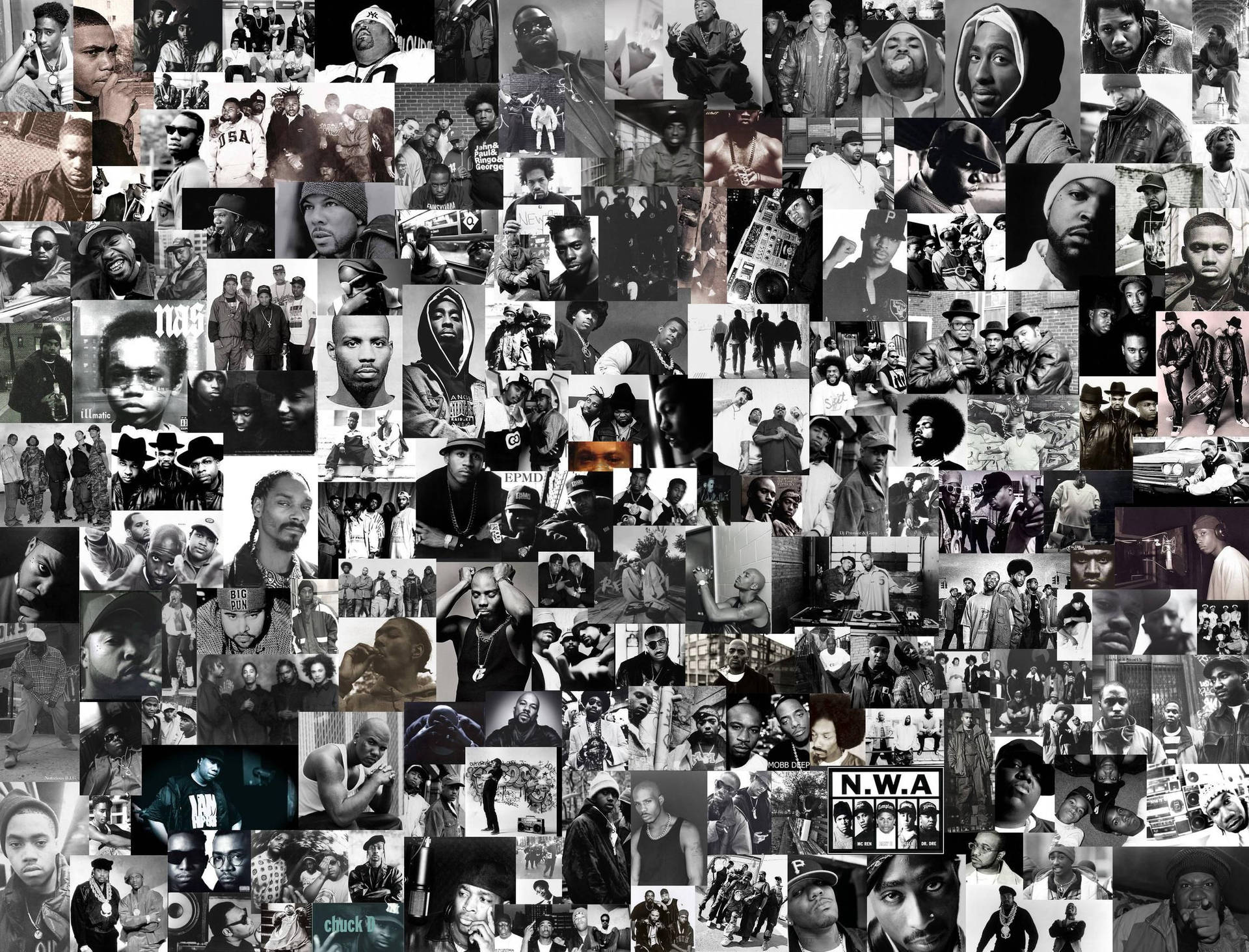 N.w.a. Hip Hop Rappers Collage Background