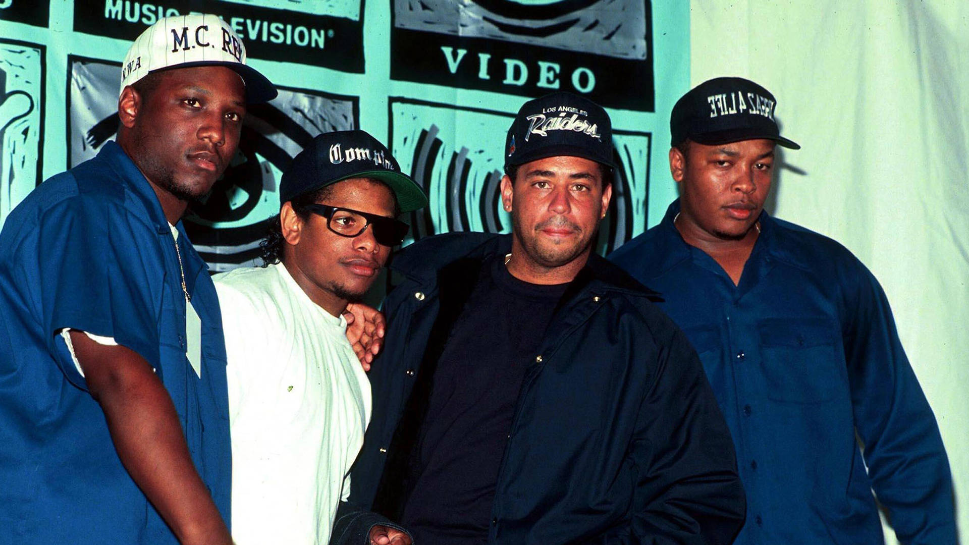 N.w.a. Rappers 1991 Mtv Video Music Awards Background