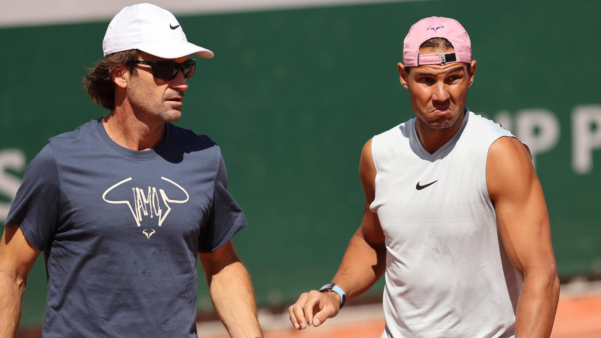 Nadal With Coach Carlos Moya Background