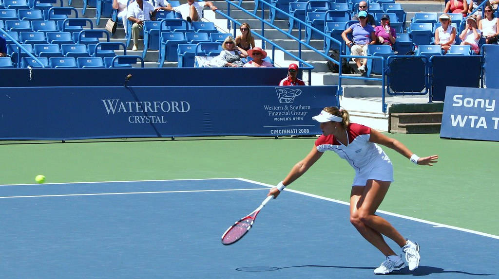 Nadia Petrova Fervently Chasing The Tennis Ball