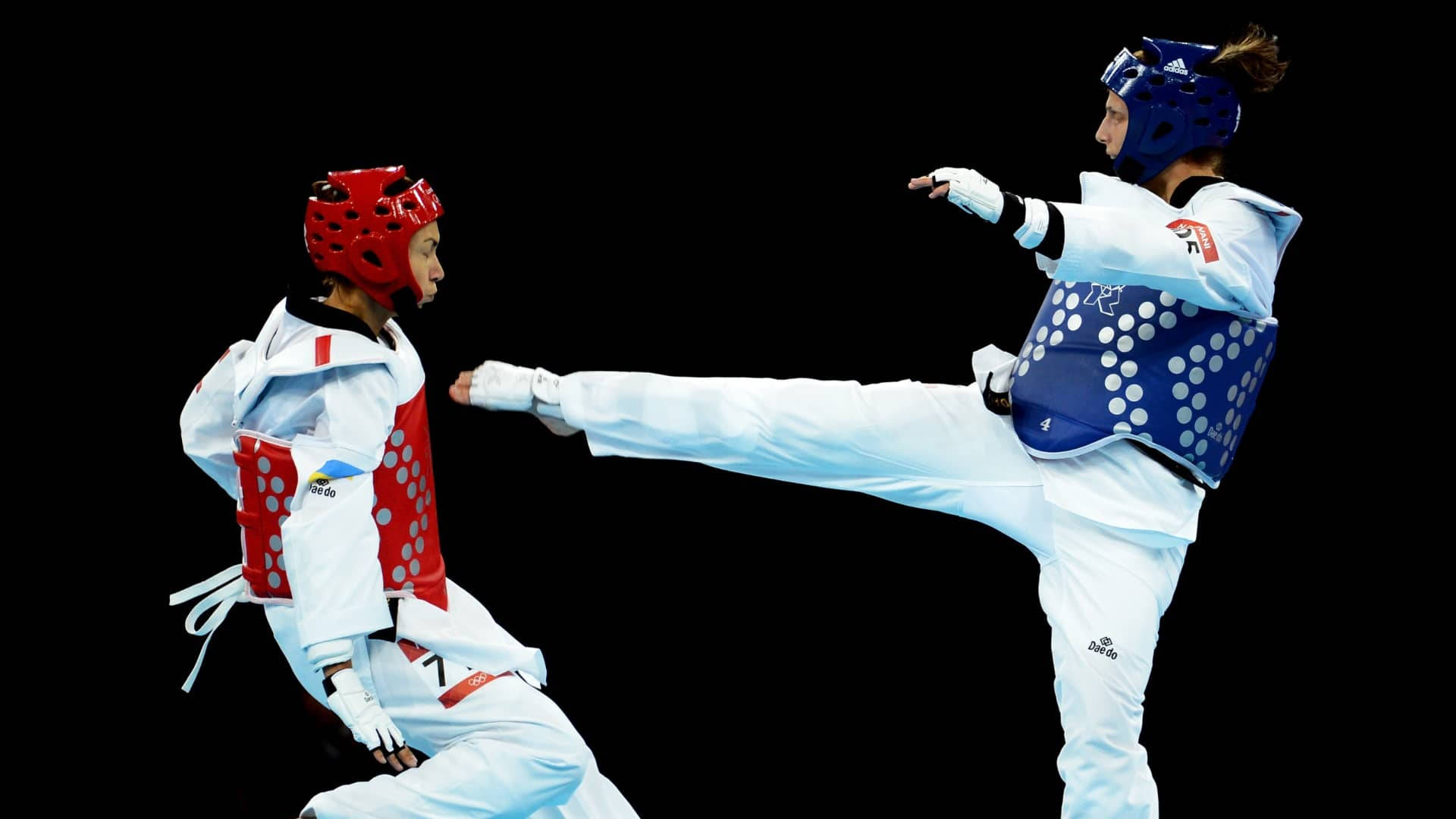 Nadin Dawani And Maryna Konieva Taekwondo London Olympic Background