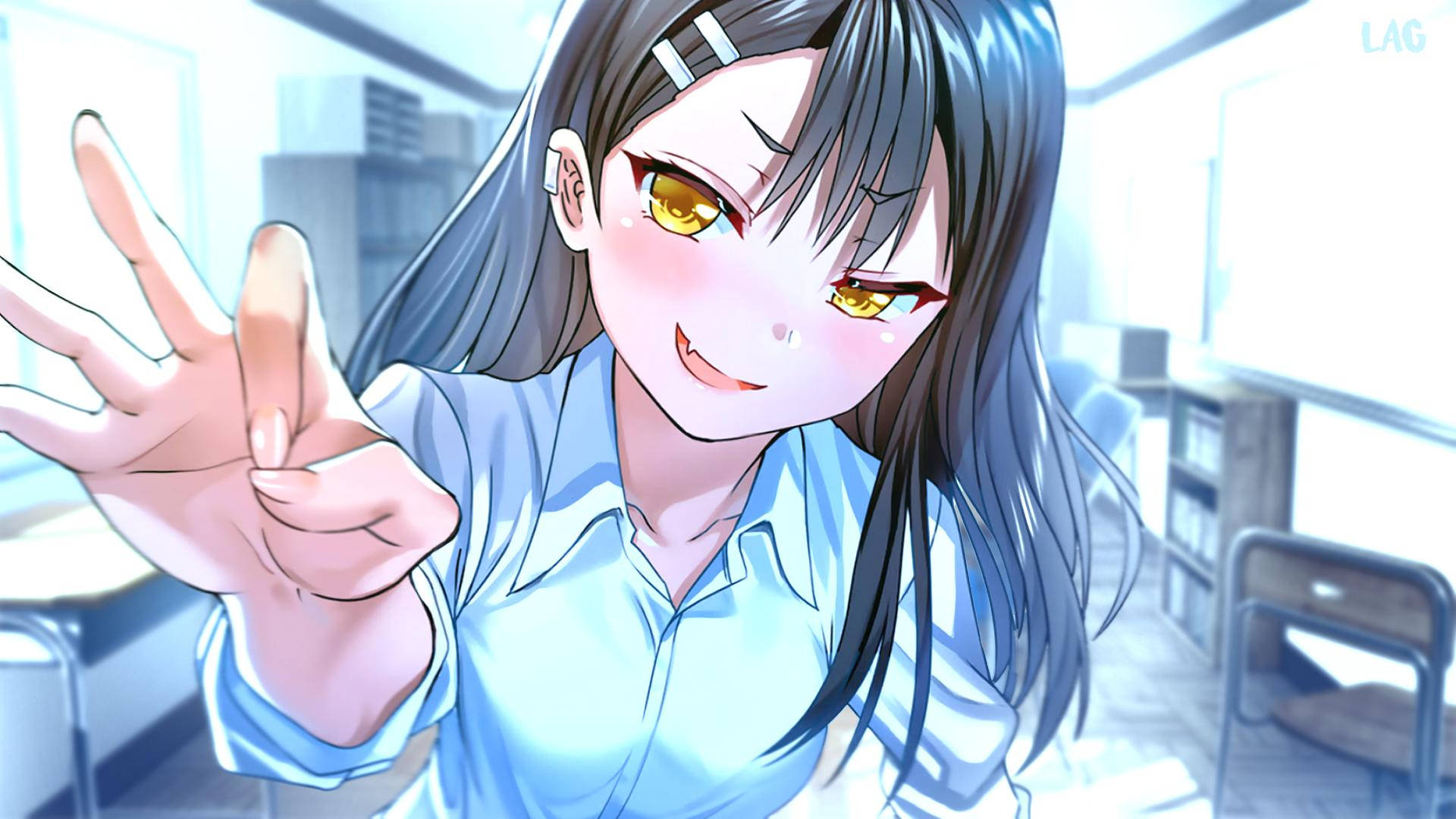 Nagatoro Flicking Her Finger Background
