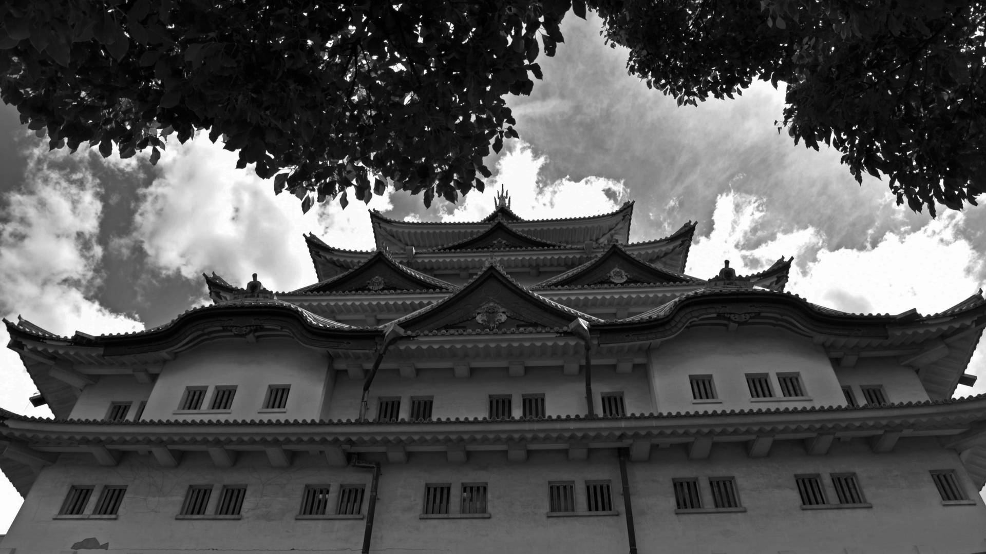 Nagoya Castle In Black & White