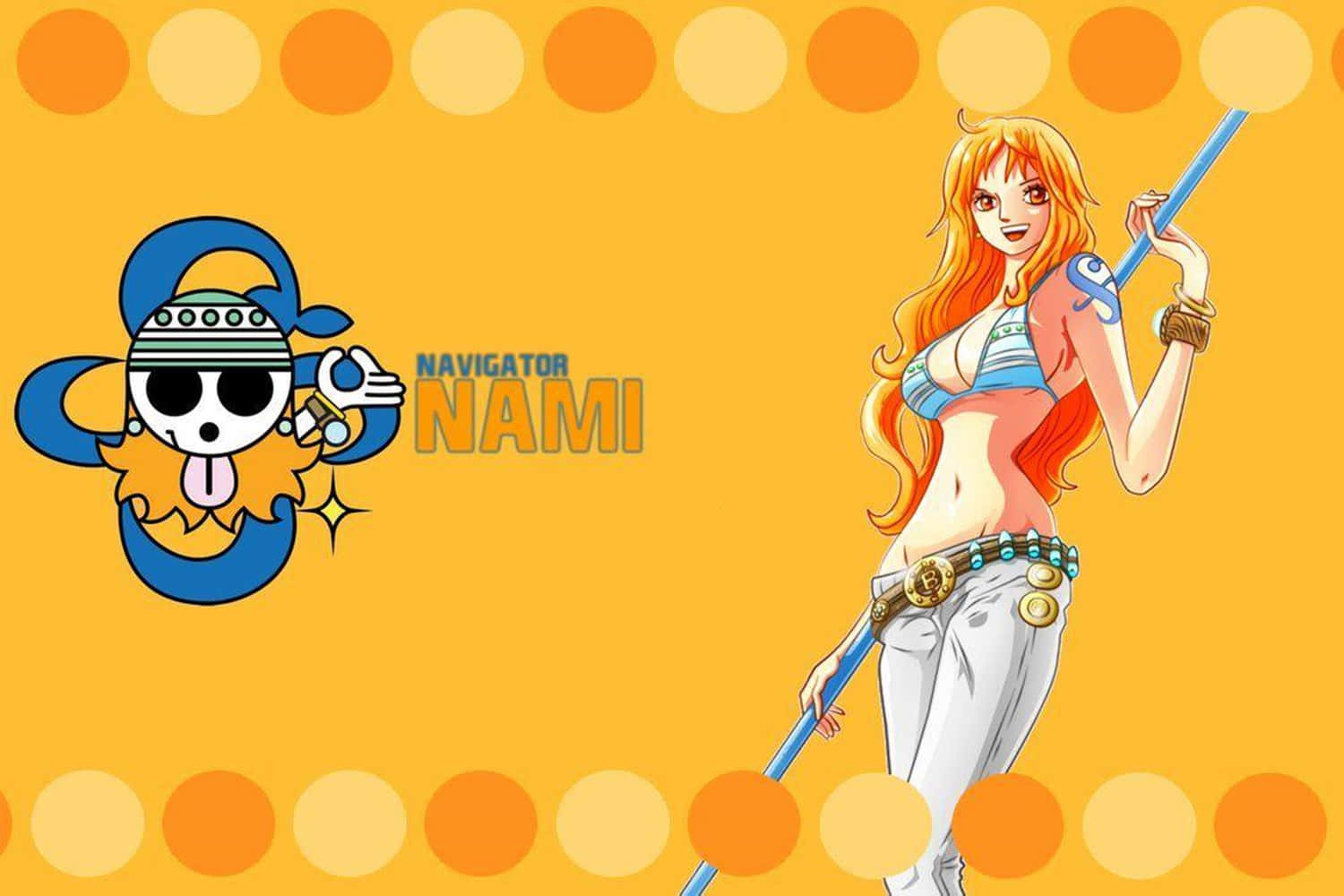 Nami One Piece Fanart Jolly Roger Background