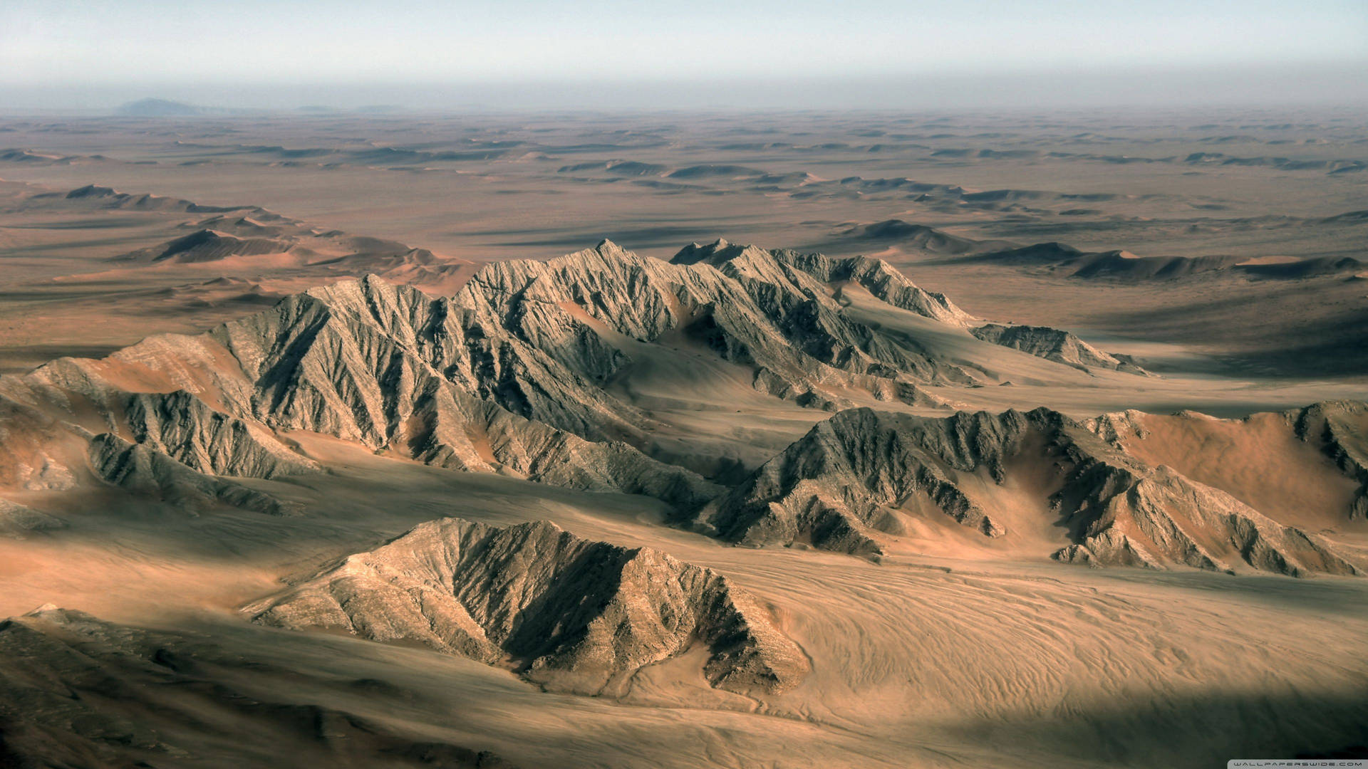 Namibia Aerial View Of Namib Desert Background