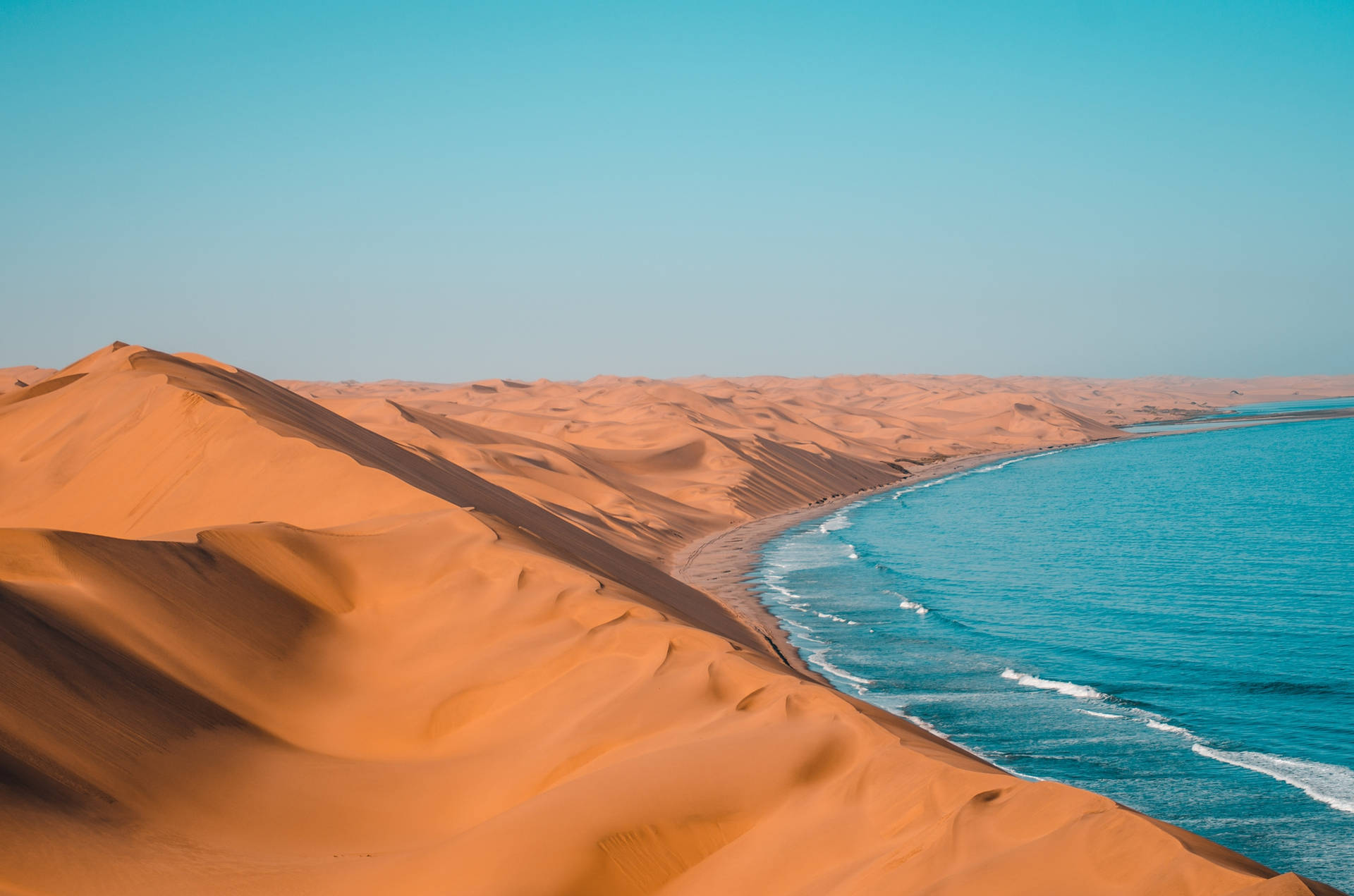 Namibia Desert Meets The Sea Background