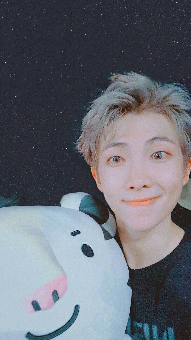 Namjoon With Stuffed Toy Background