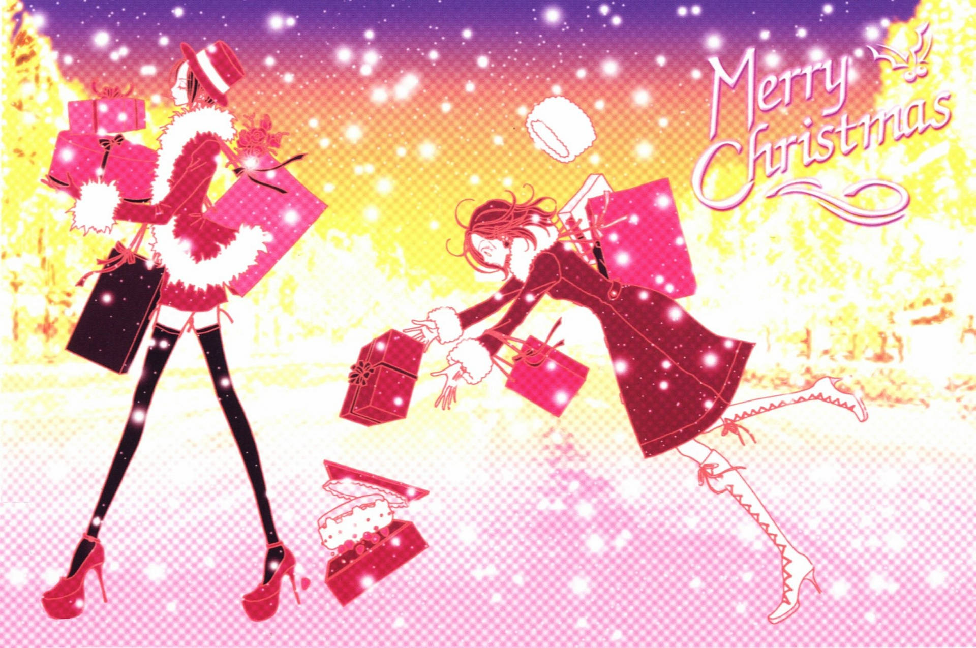 Nana Anime Merry Christmas Background