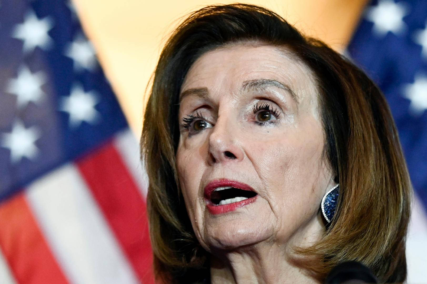 Nancy Pelosi Us Flags Background