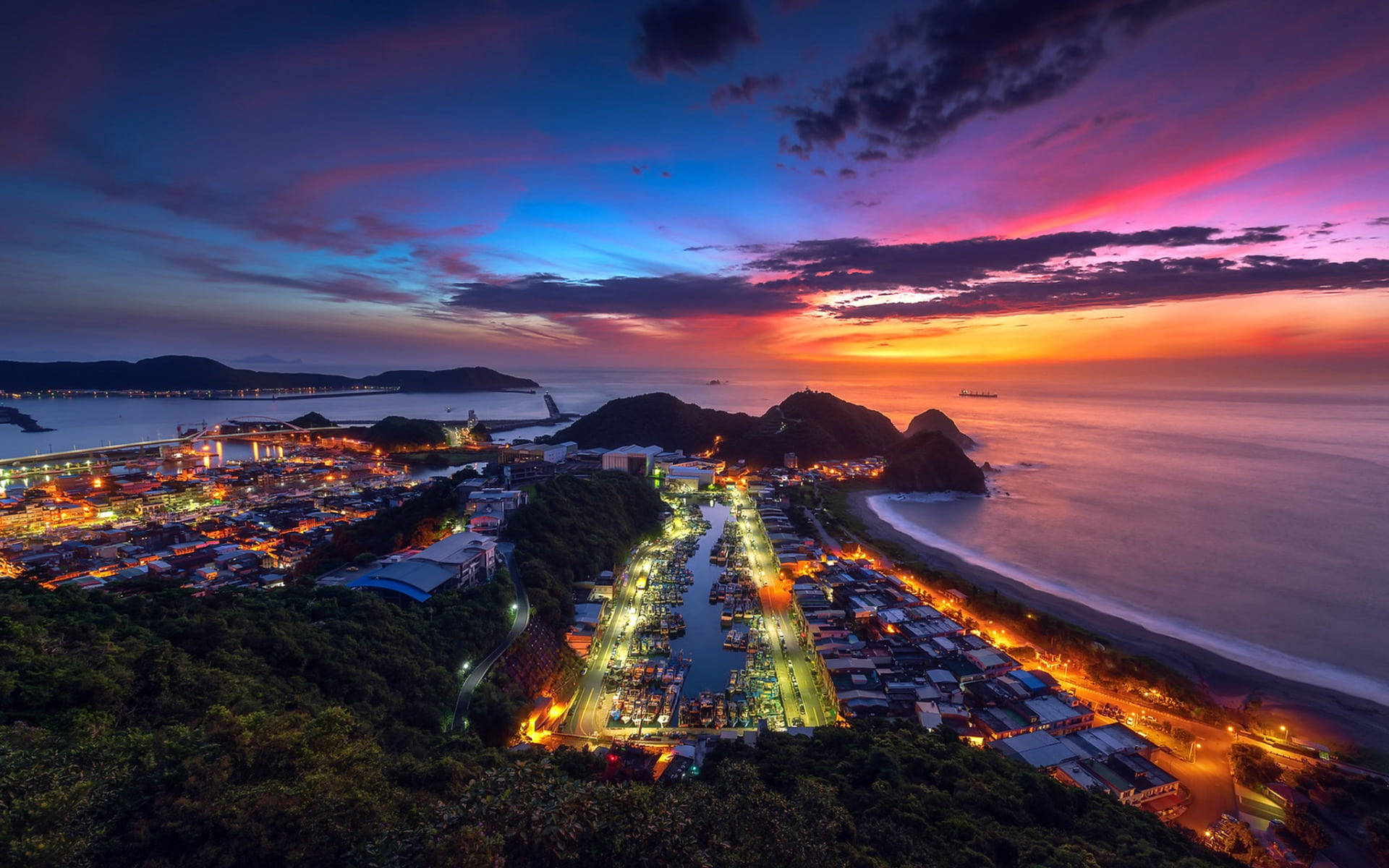 Nanfangao Lookout In Taiwan Background