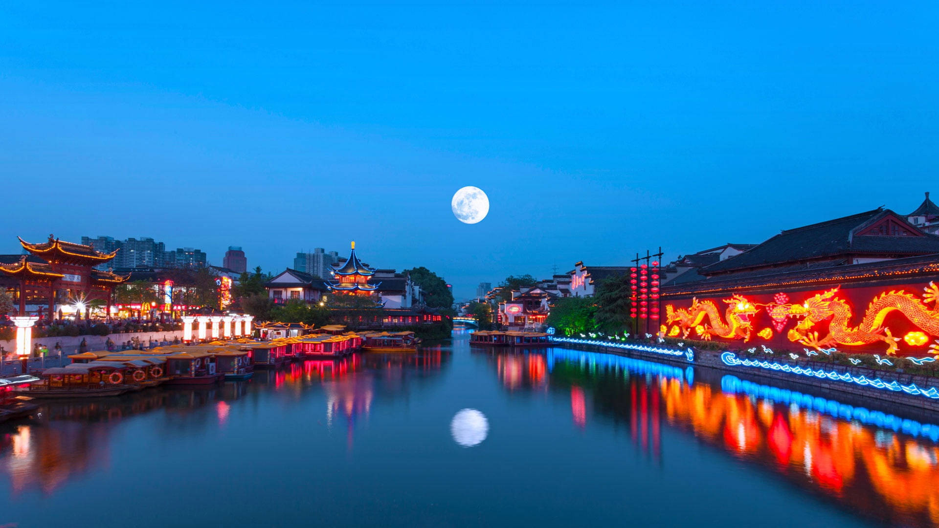 Nanjing Qinhuai River Festival Background