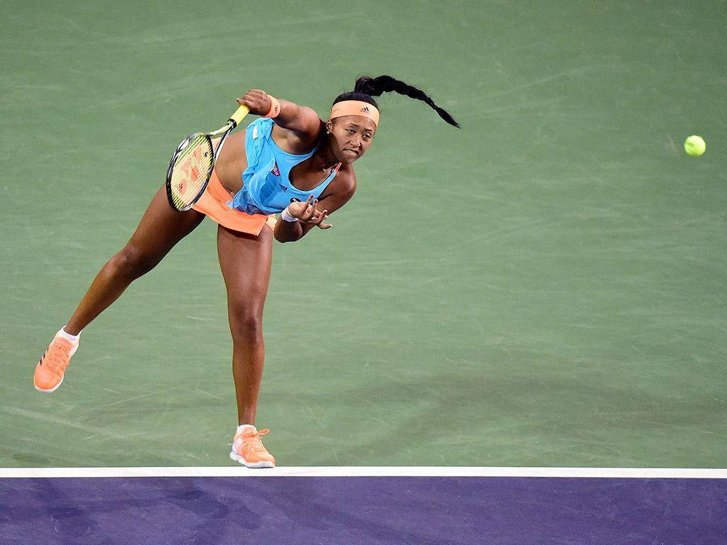 Naomi Osaka Tennis Ball Strike Background