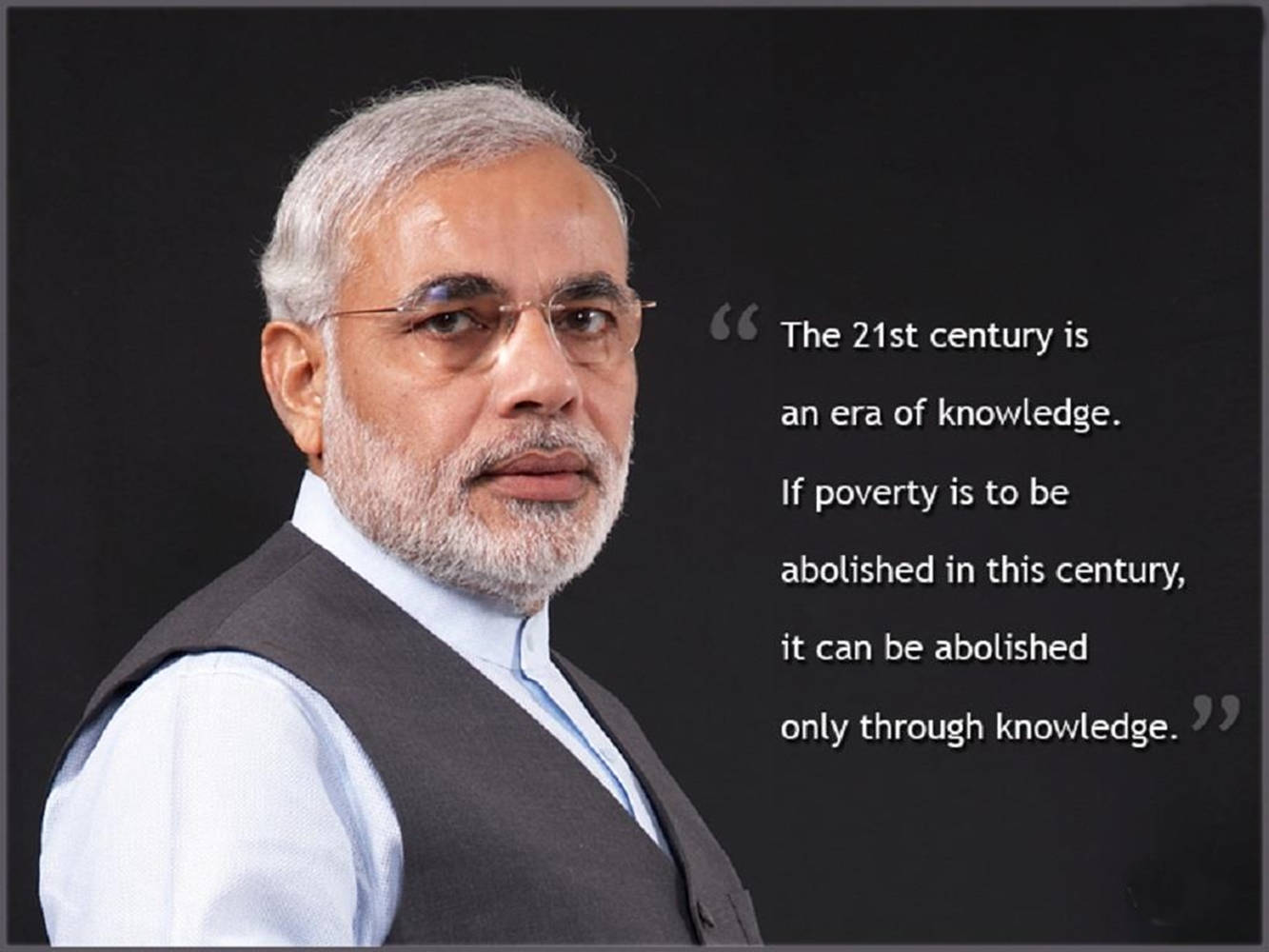 Narendra Modi Poverty Knowledge Quote Background
