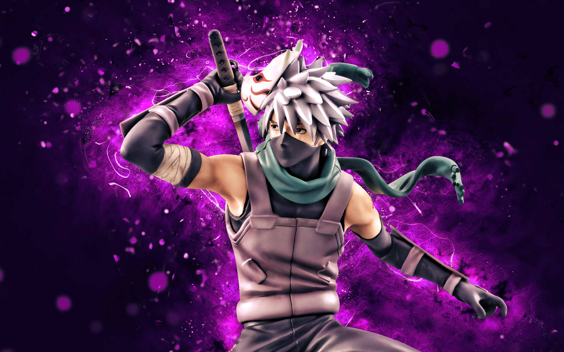 Naruto 3d Kakashi Purple Art Background