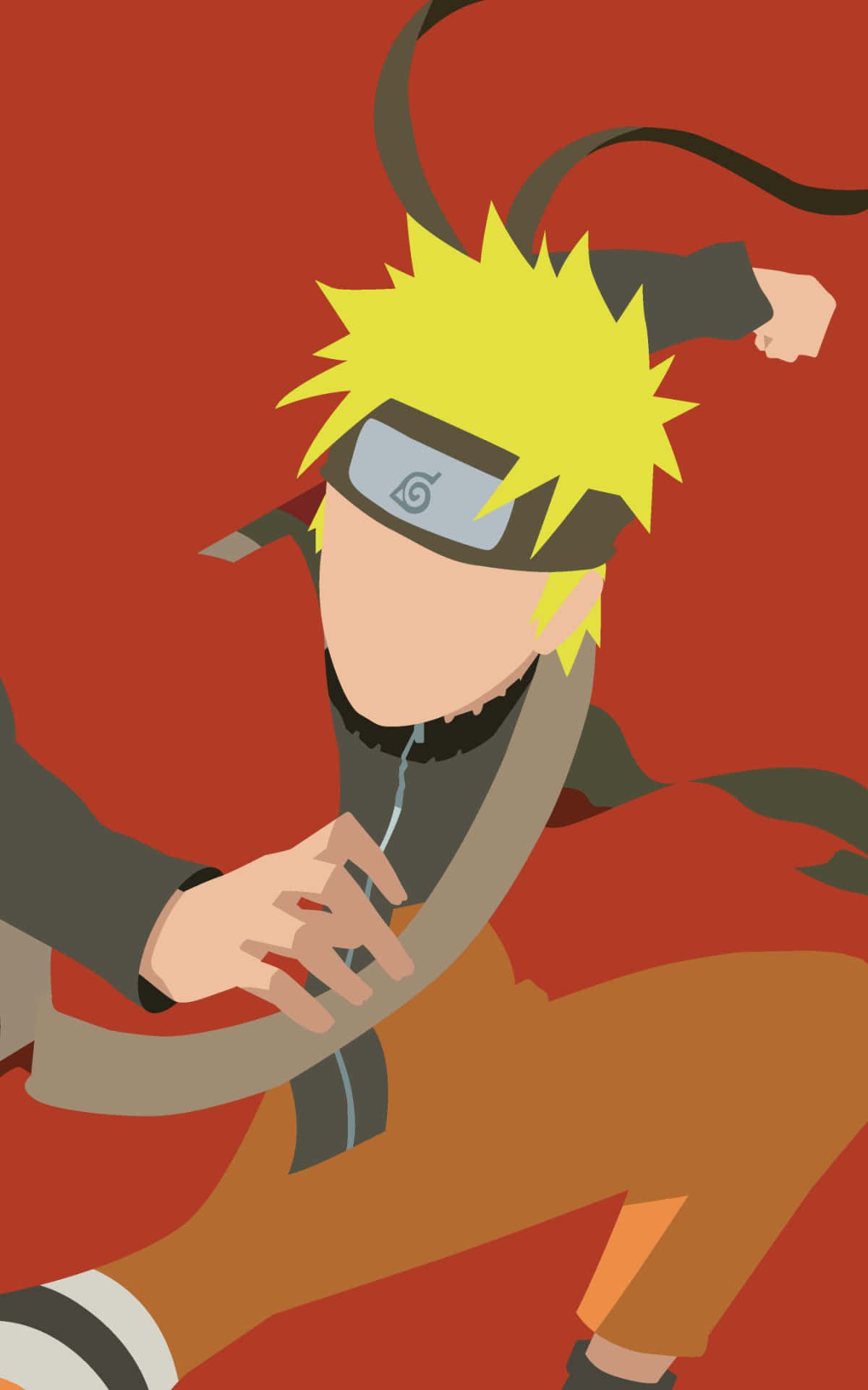 Naruto Action Pose Red Background Background