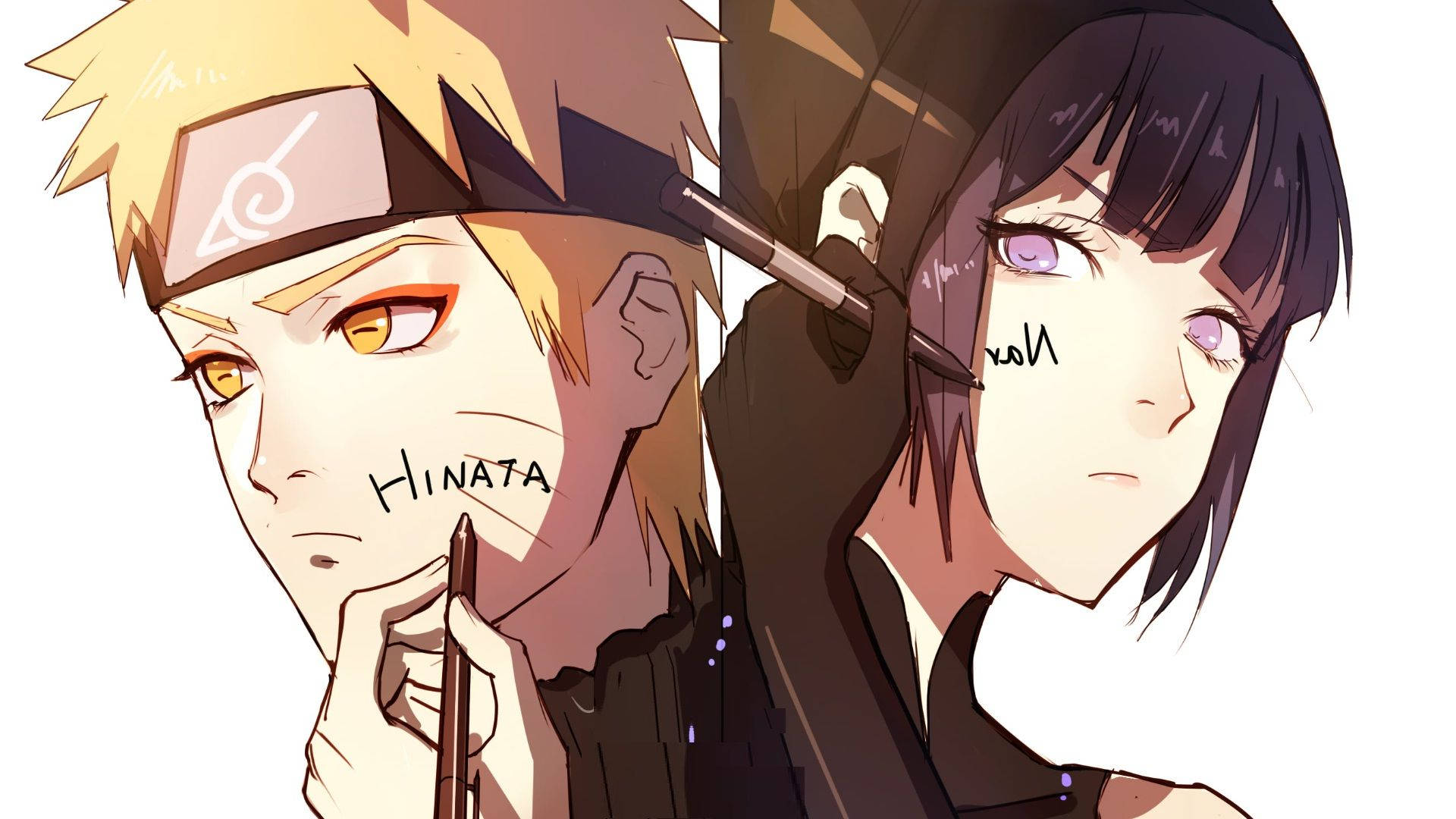 Naruto And Hinata Faces Background