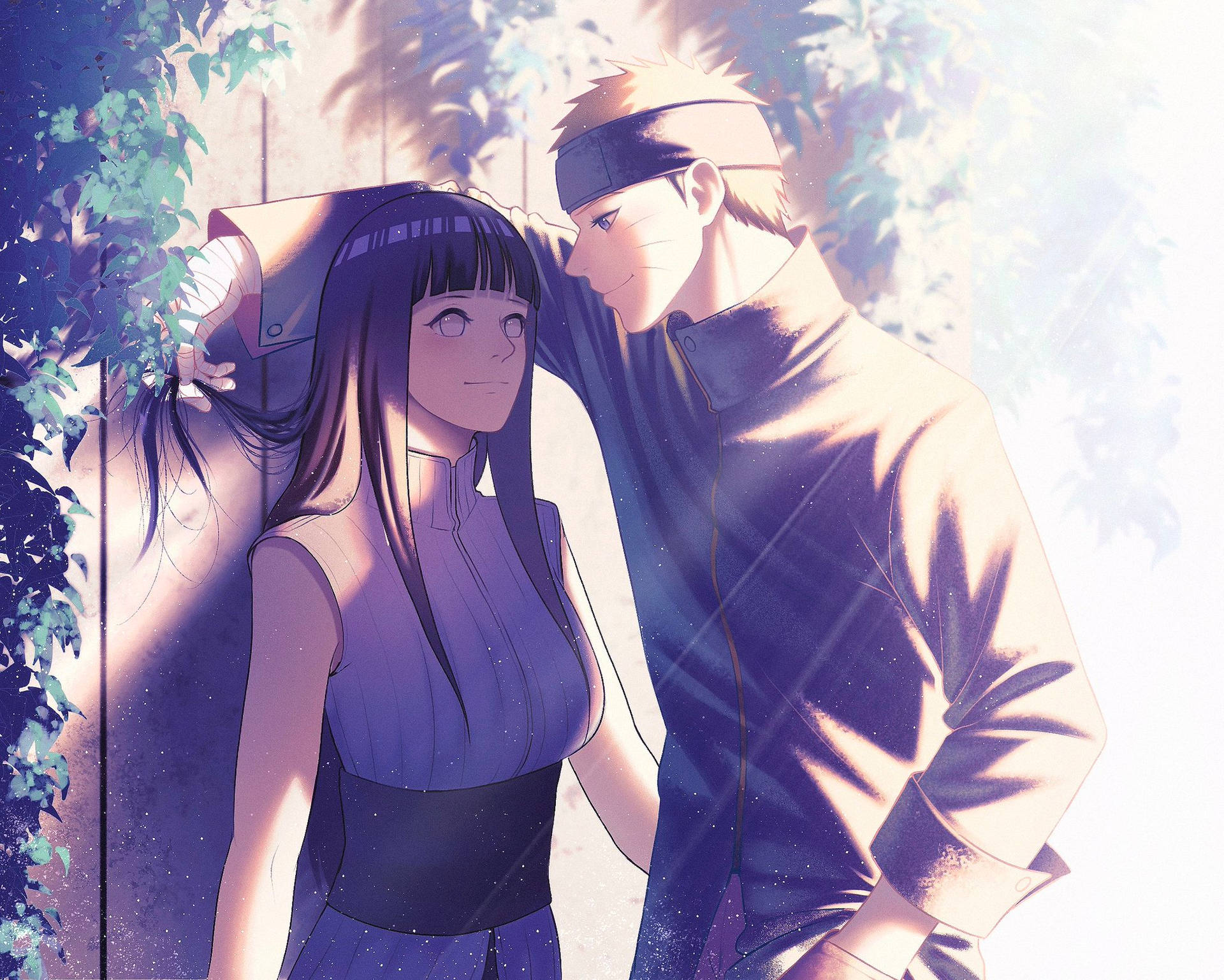 Naruto And Hinata Leaning Background