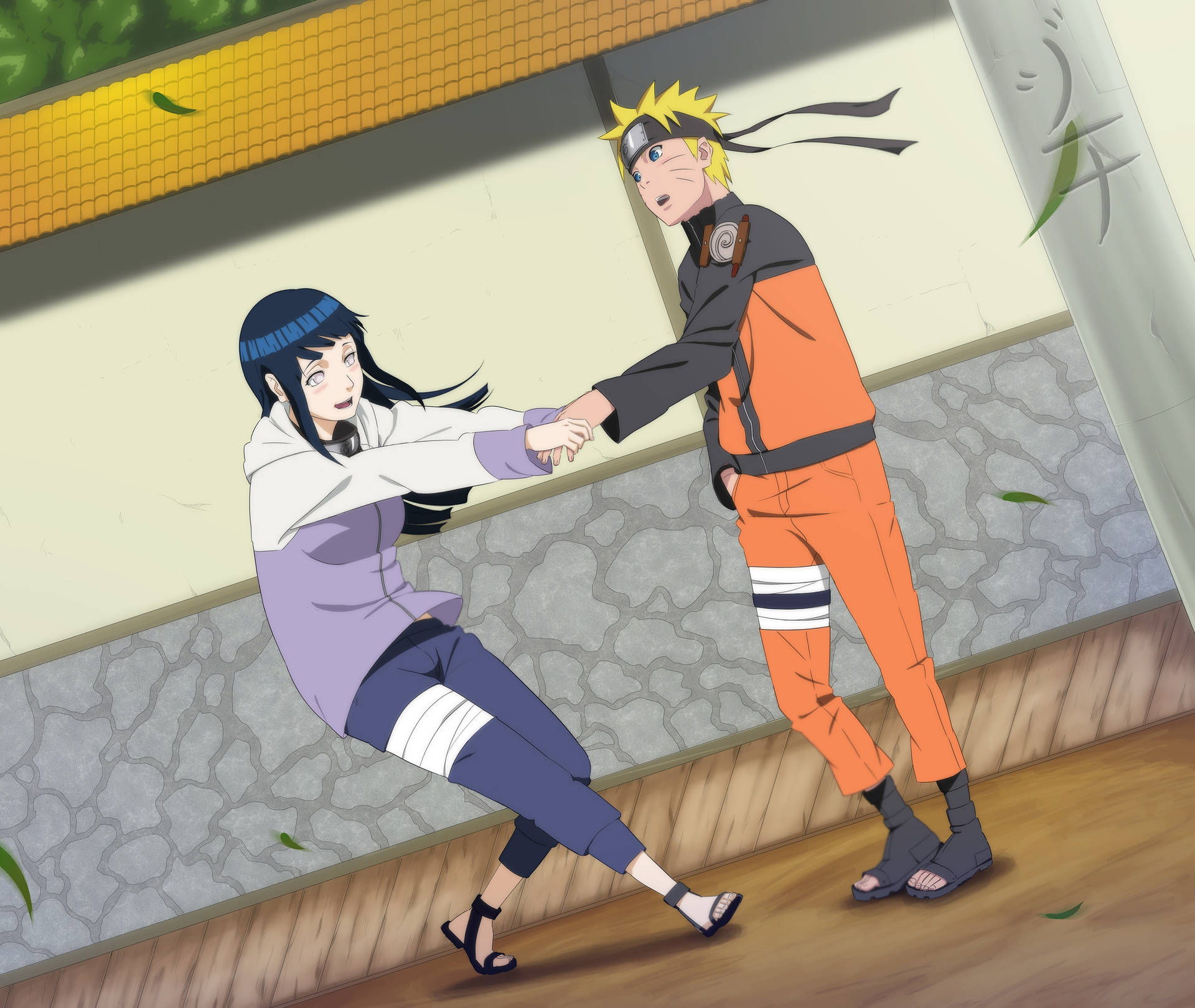 Naruto And Hinata Outdoors Background