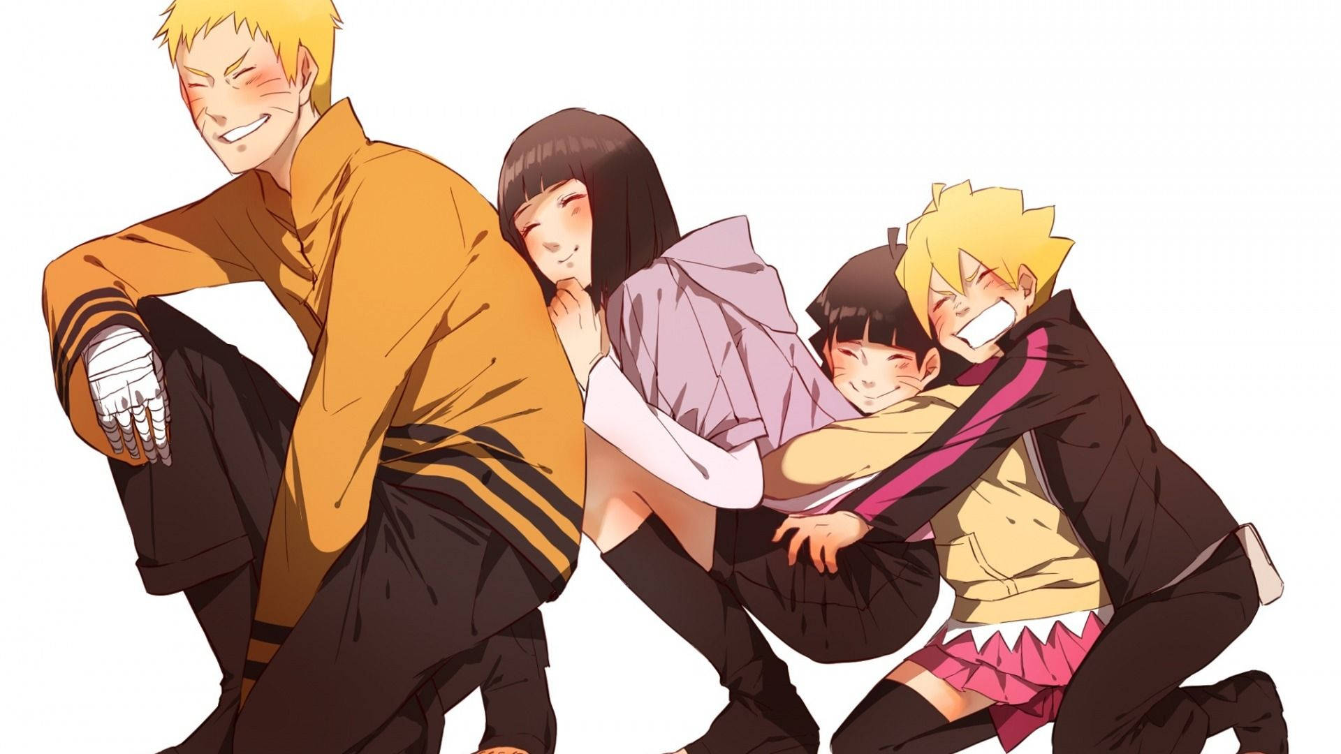 Naruto And Hinata With Children Background