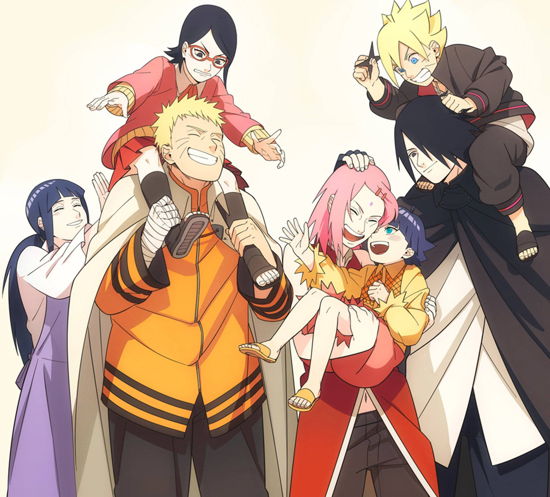 Naruto And Hinata With Sakua And Sasuke Background