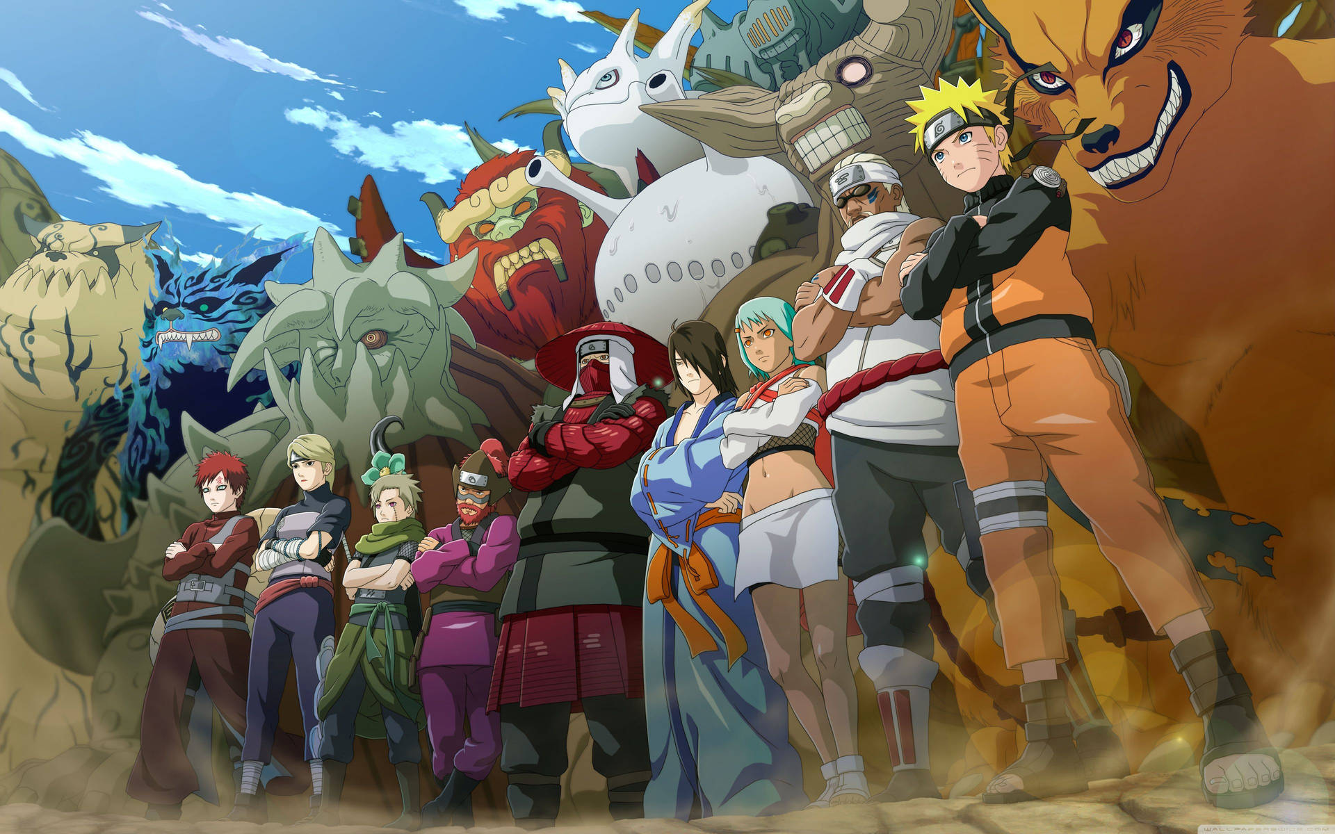 Naruto And Jinchuriki Posing Background