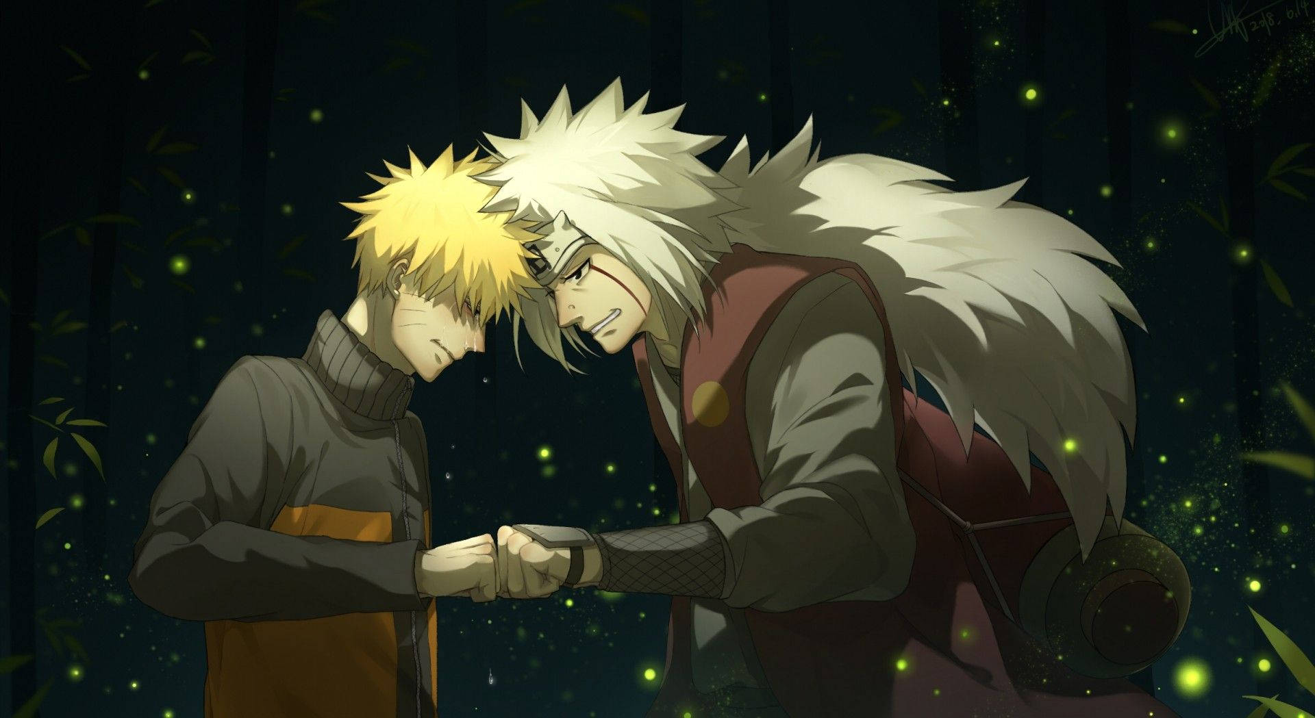 Naruto And Jiraiya Remarkable Moment Background