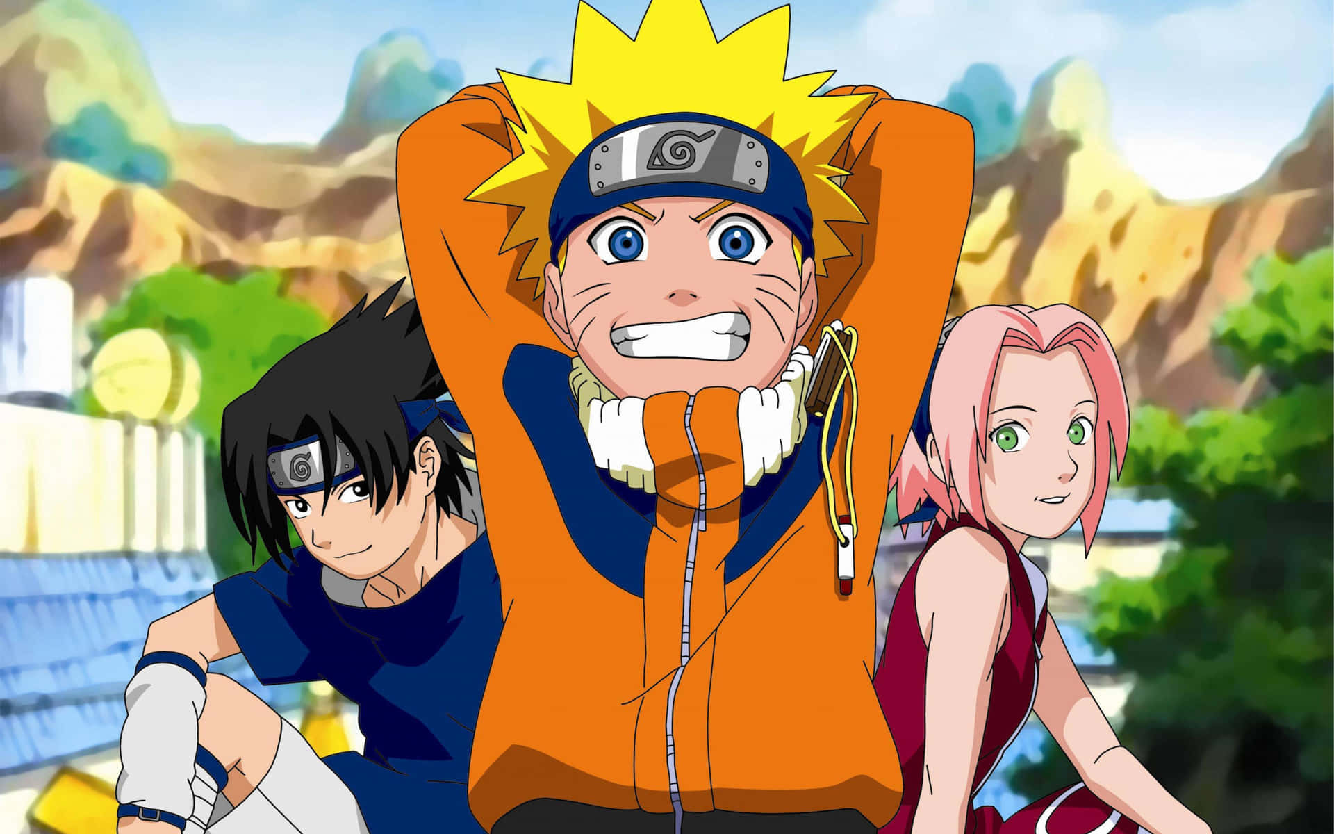 Naruto And Kakashi Lead Their Group Of Ninjas To Success Background