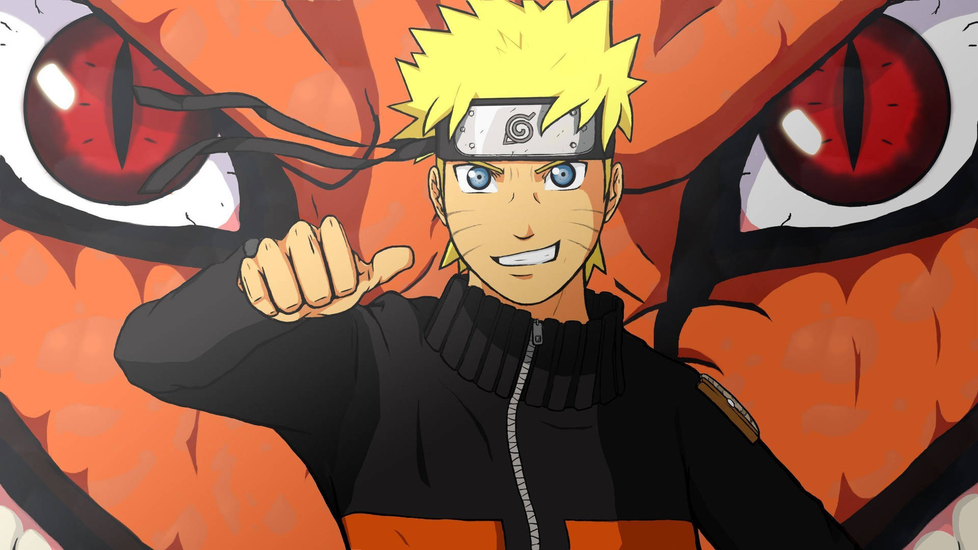 Naruto And Nine Tailed Beast Poster Background