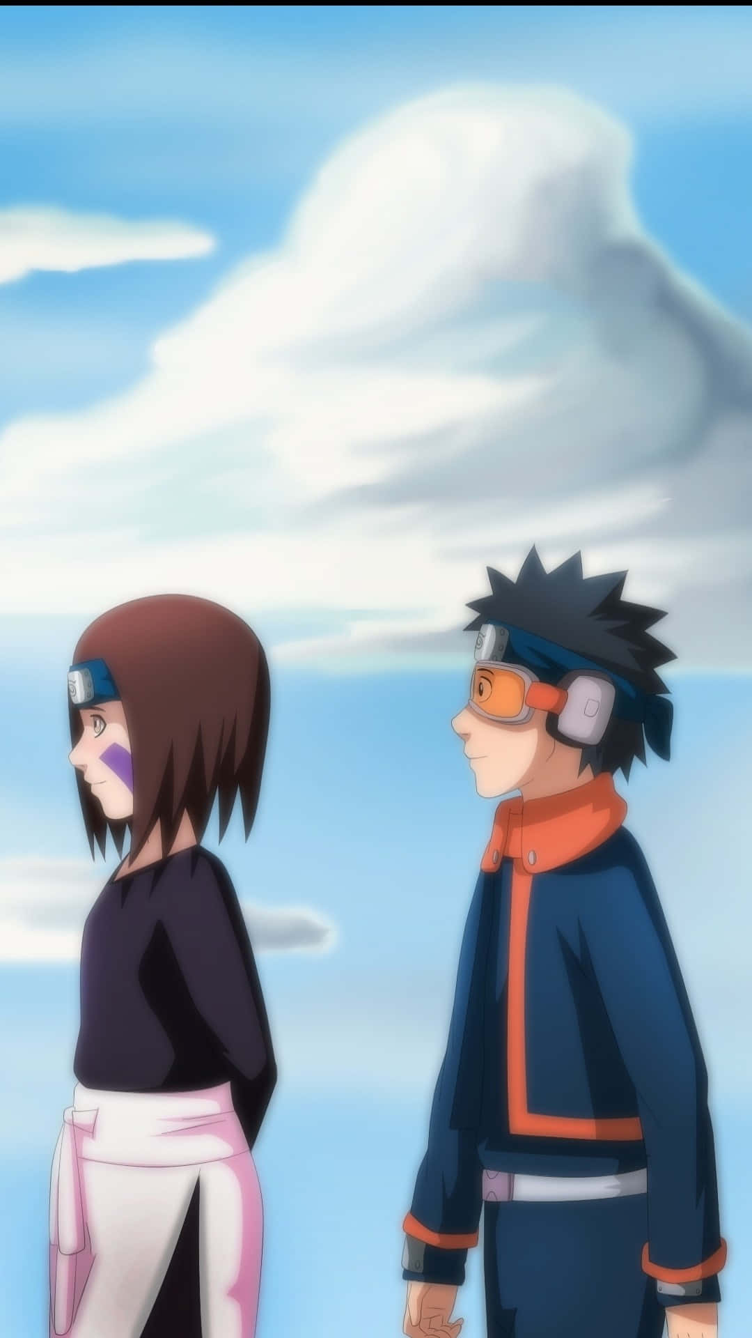 Naruto_and_ Sakura_ Looking_ Ahead_ Wallpaper Background