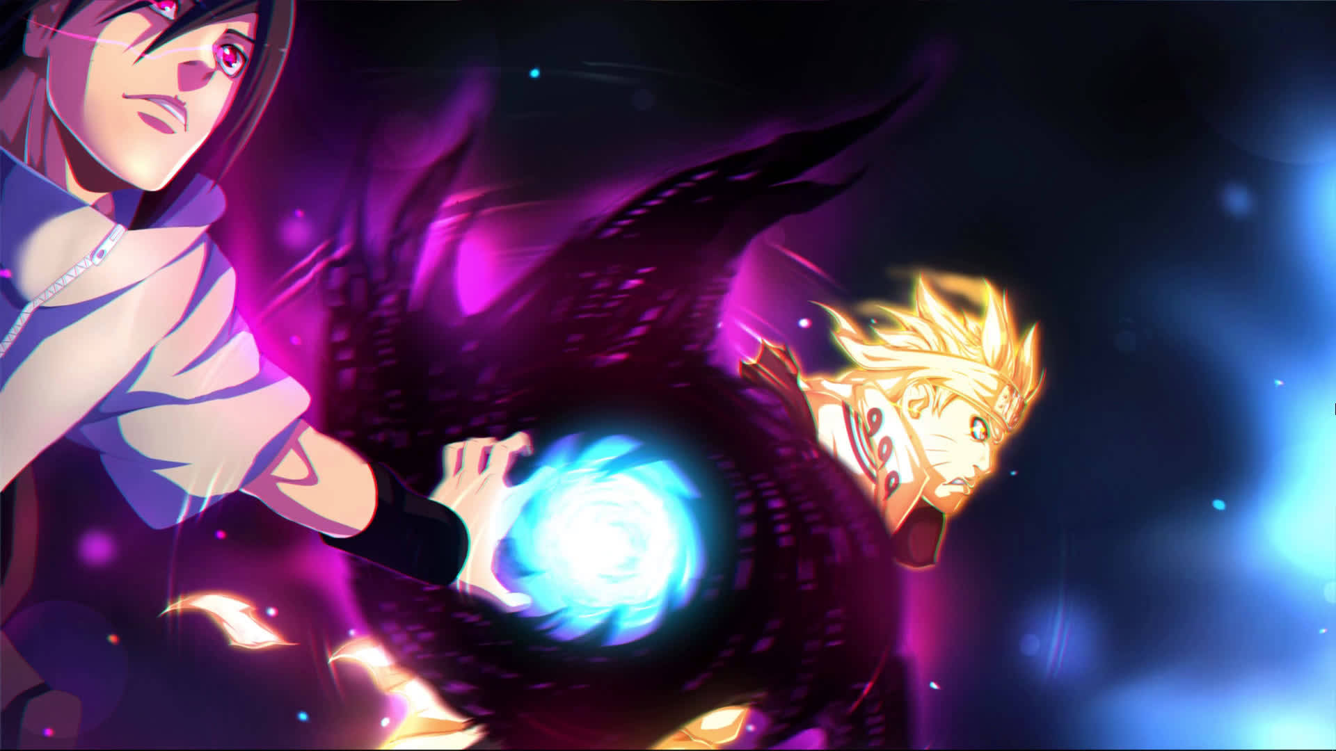 Naruto And Sasuke Amaterasu Rasen Shuriken Background