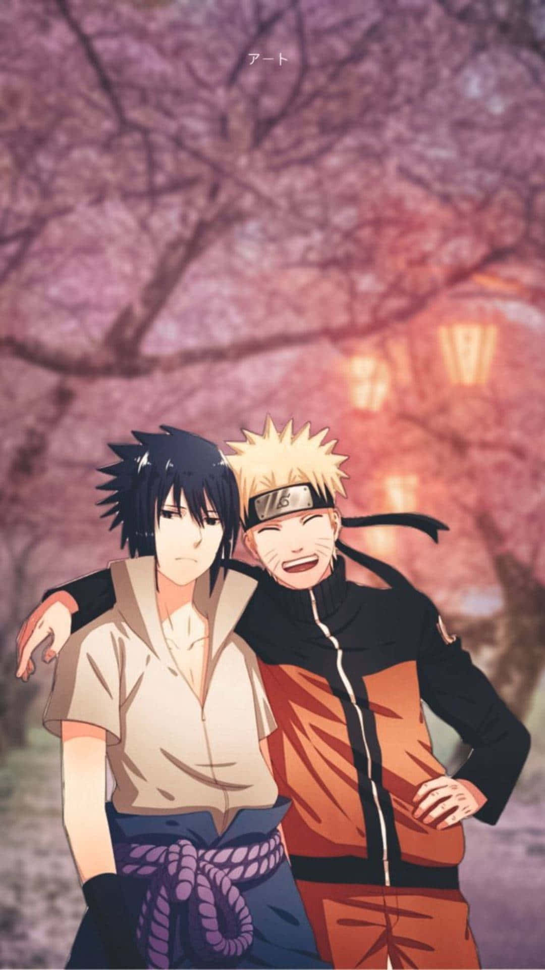 Naruto_and_ Sasuke_ Cherry_ Blossoms_ Background Background