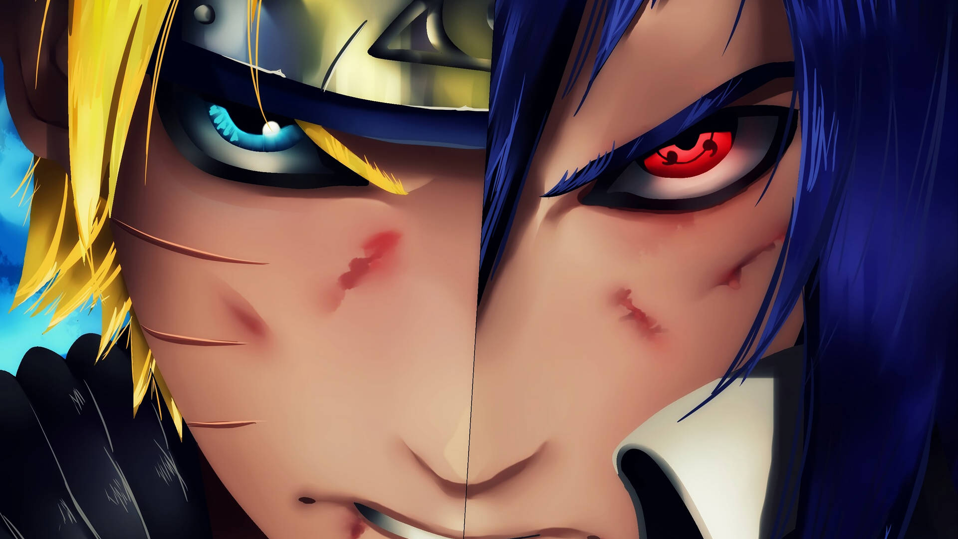 Naruto And Sasuke Close-up Background