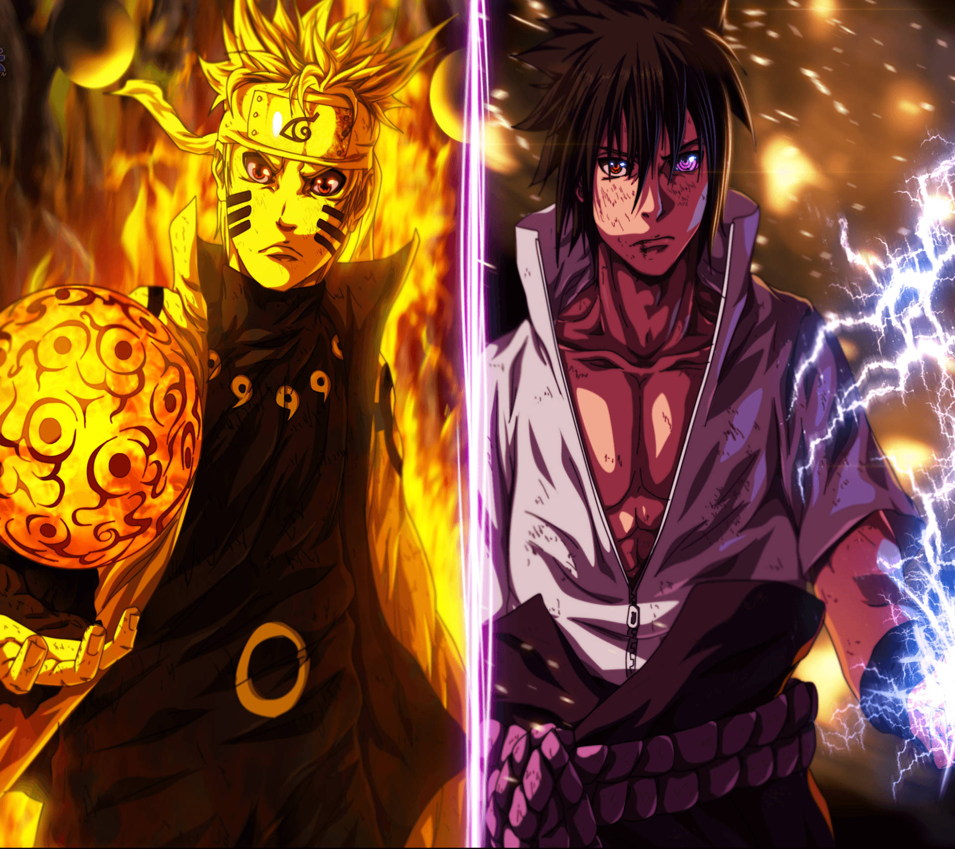 Naruto And Sasuke Fight Background