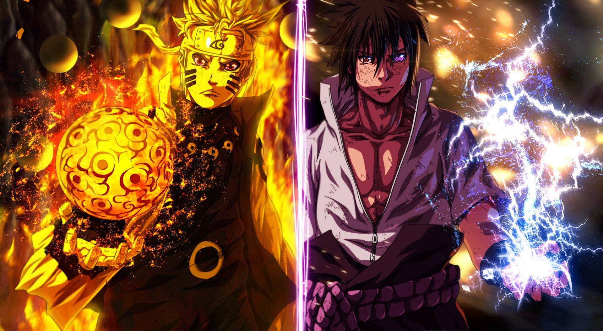 Naruto And Sasuke Final Chakra Form Background