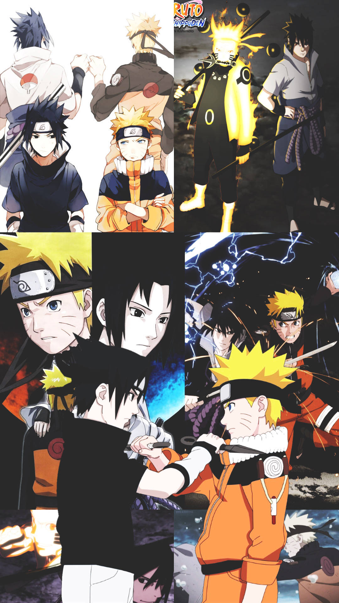 Naruto And Sasuke Friendship Over Years Background