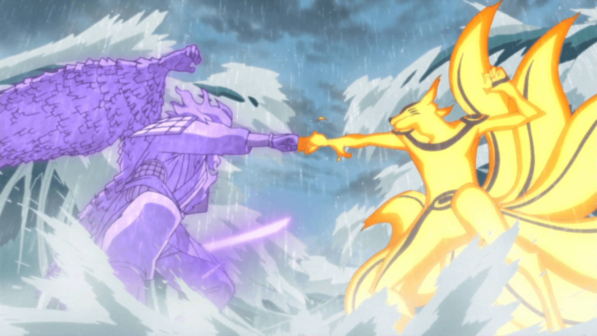 Naruto And Sasuke Monstrous Battle Background