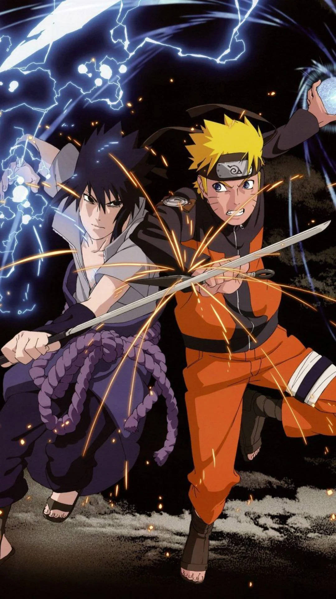 Naruto And Sasuke Side To Side Fight Background