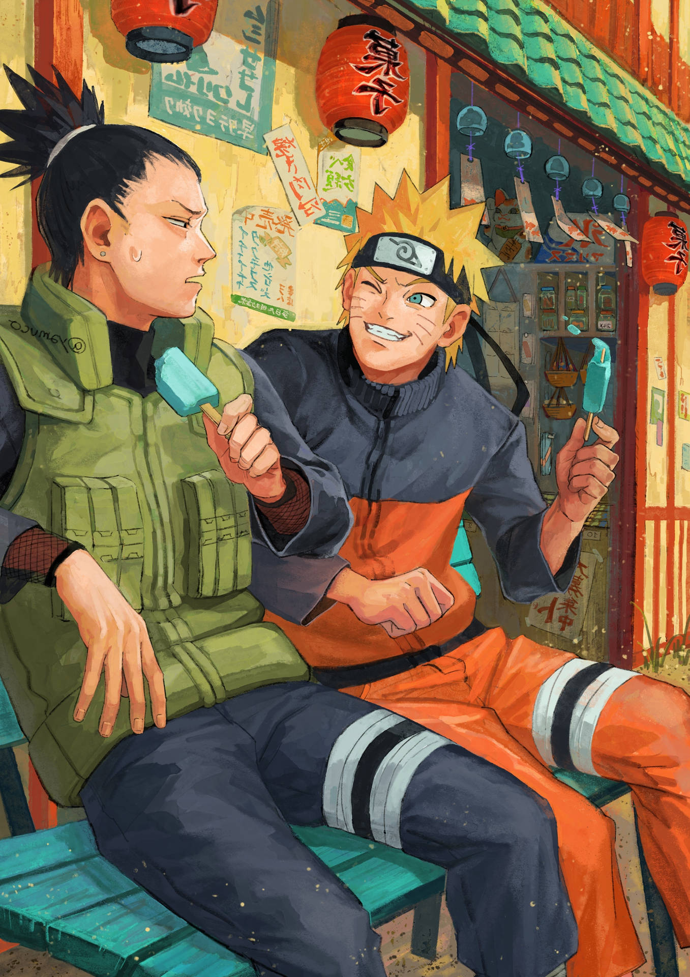 Naruto And Shikamaru Art Background