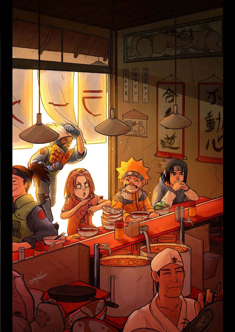 Naruto And Team 7 At Ramen House