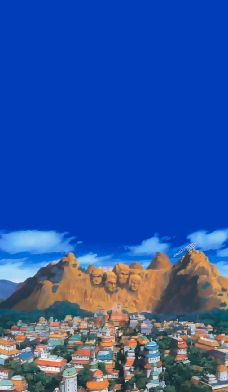 Naruto Anime Konoha Village Hokage Rock Background