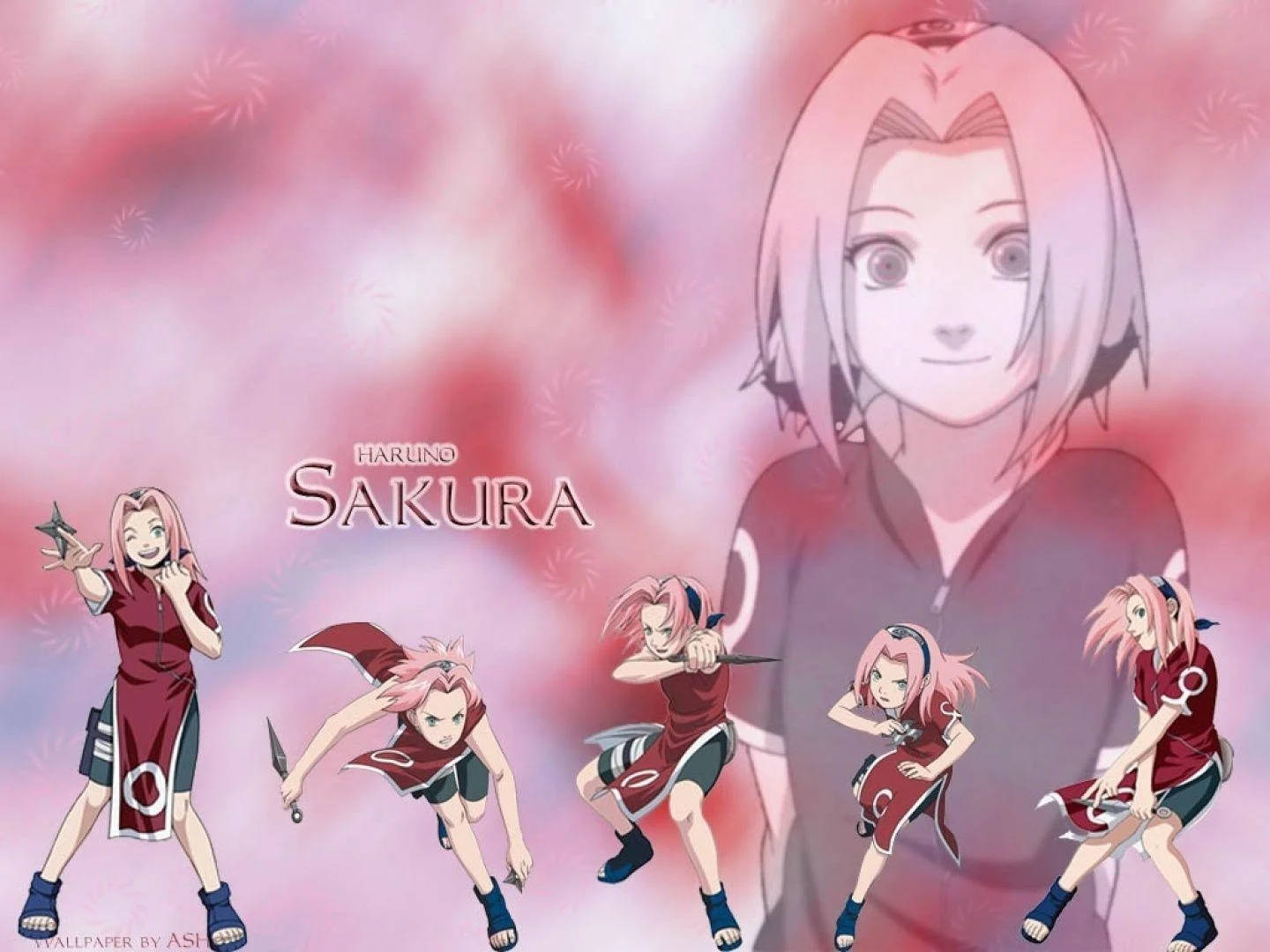 Naruto Anime Sakura Fight Stance Background